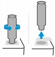 lzrprt ns mfp 1200 colossus rotate the toner reload kit counterclockwise 180 degrees