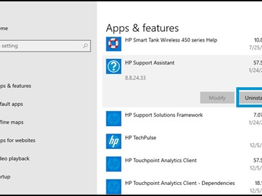 HP Support Assistant 卸载说明，Windows 打印队列卡住作业清除方法
